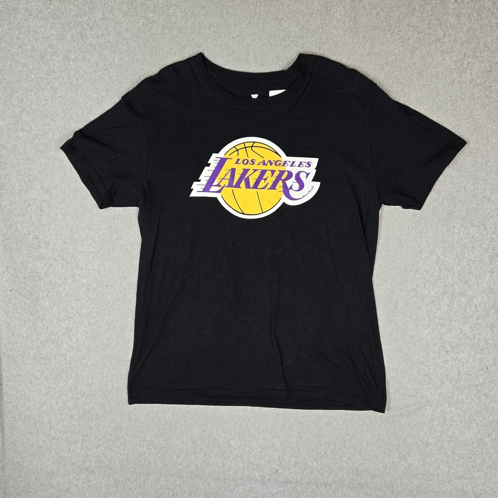 Los Angeles Lakers Men Shirt L Black Fanatics Graphic Team Logo Short Sleeve